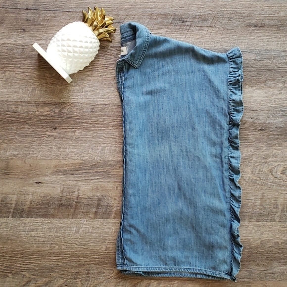 Madewell Indigo Ruffle Side Shirt - Picture 3 of 8